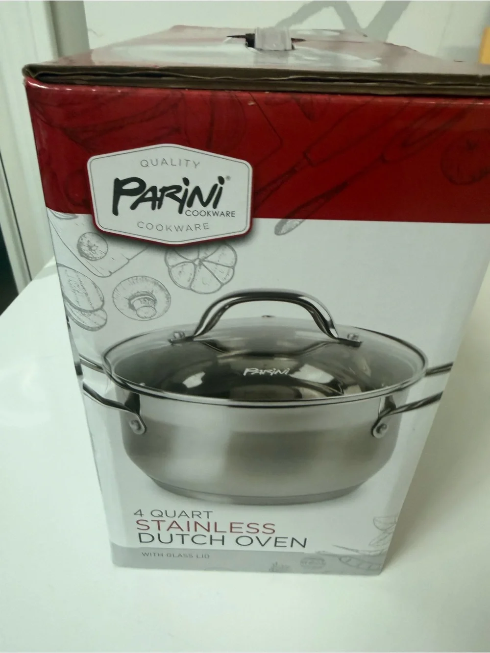 Parini Stainless Steel 4-Quart Dutch Oven - Silver